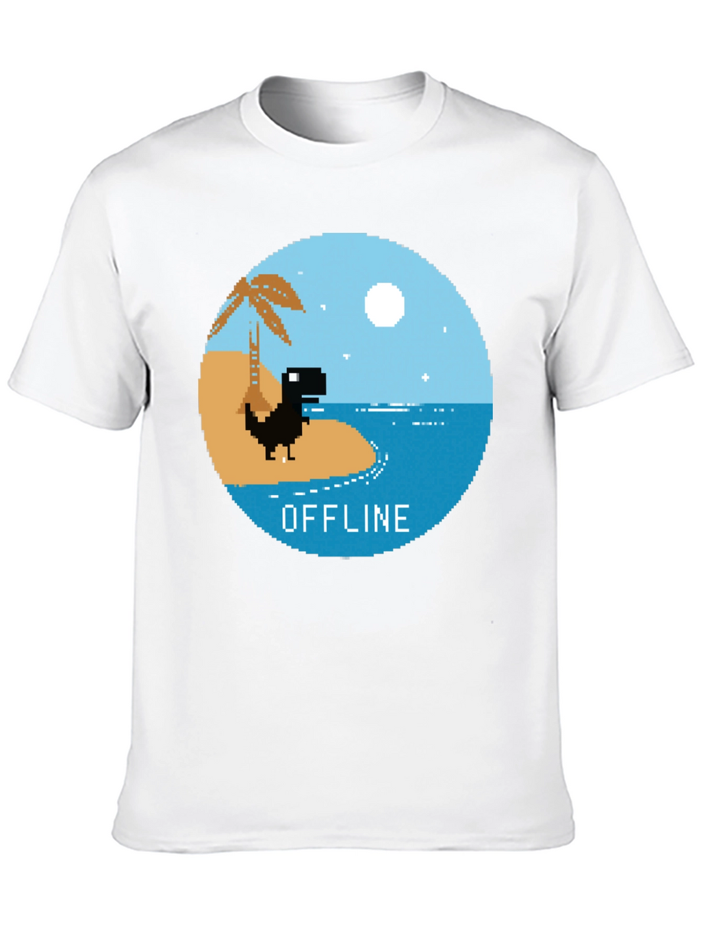 Pixel Dinosaur Offline Mode Graphic Tee