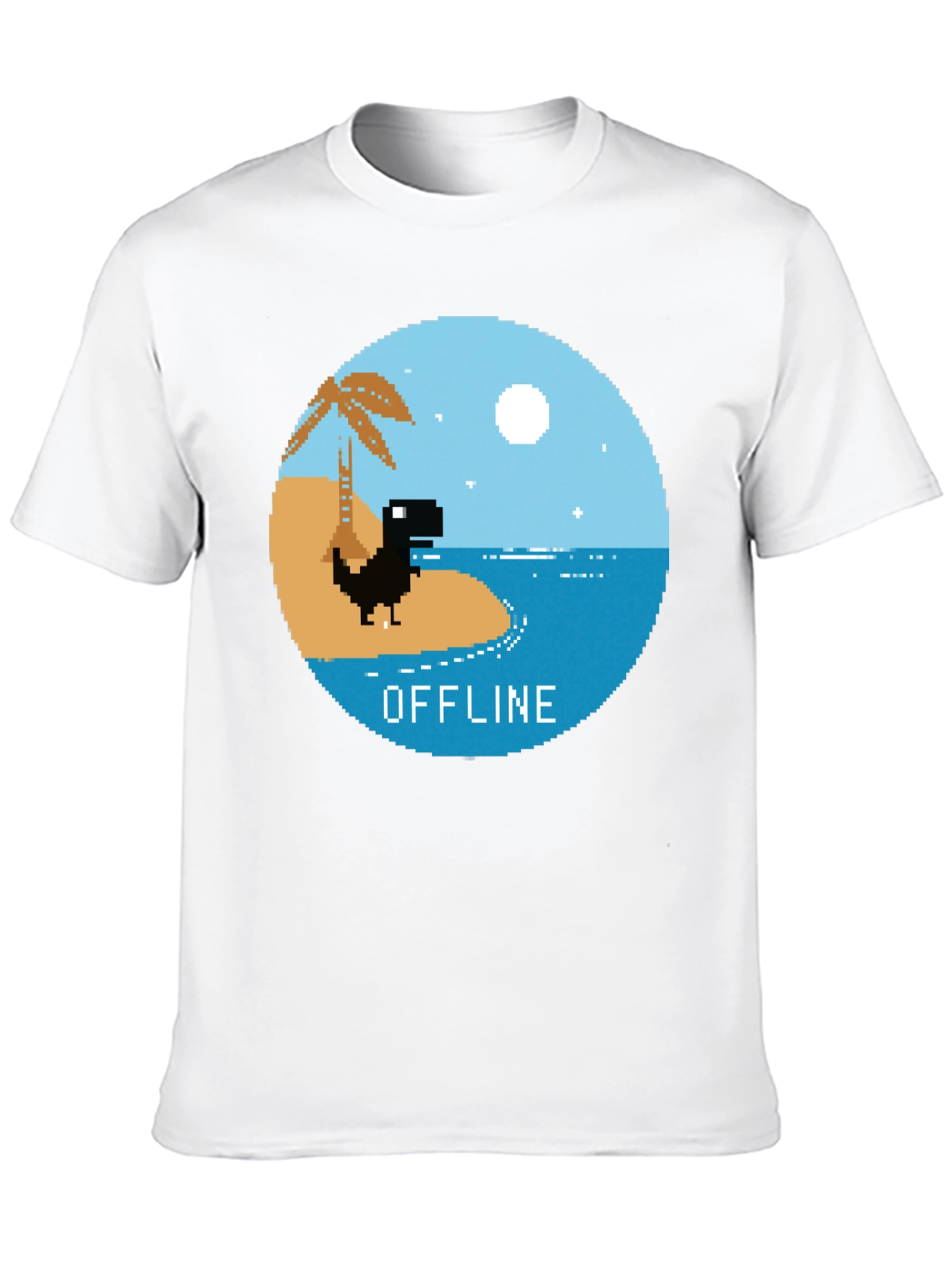 Pixel Dinosaur Offline Mode Graphic Tee