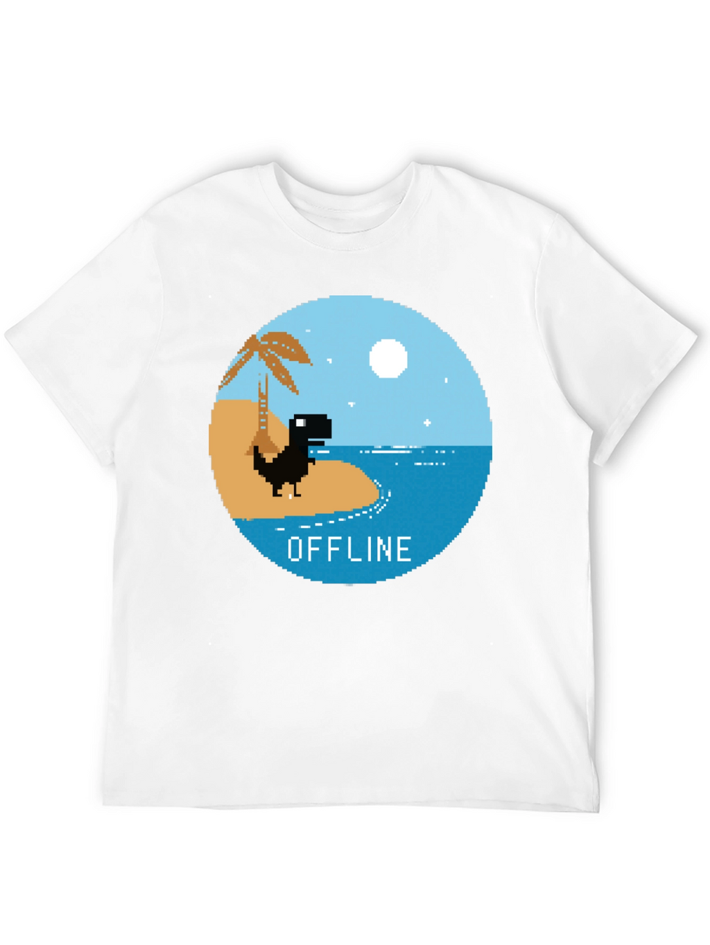Pixel Dinosaur Offline Mode Graphic Tee