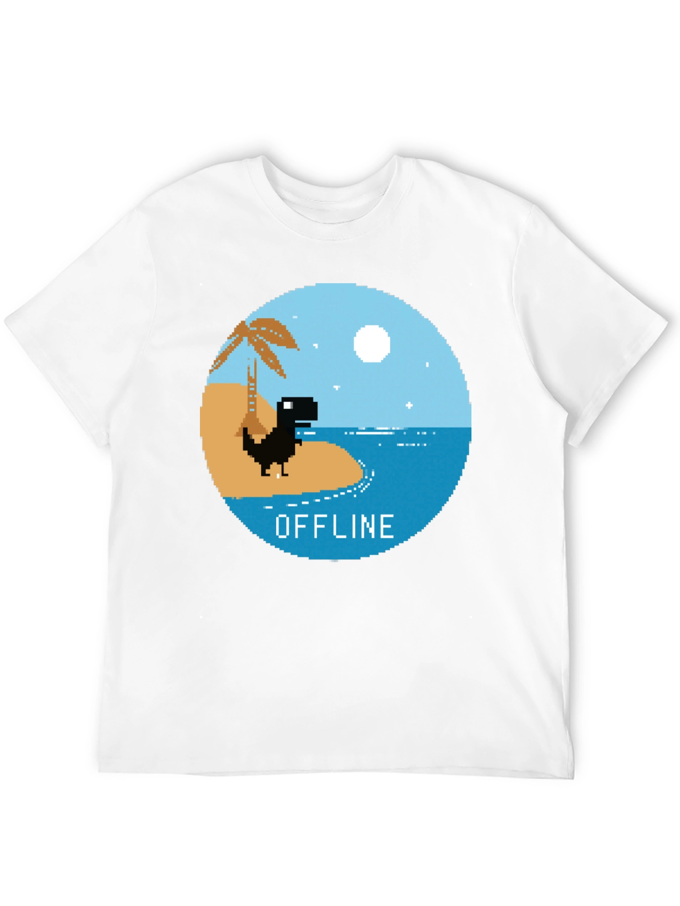 Pixel Dinosaur Offline Mode Graphic Tee