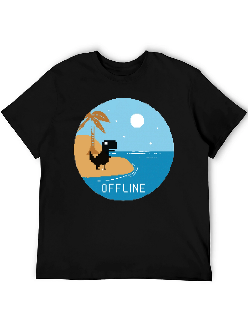 Pixel Dinosaur Offline Mode Graphic Tee