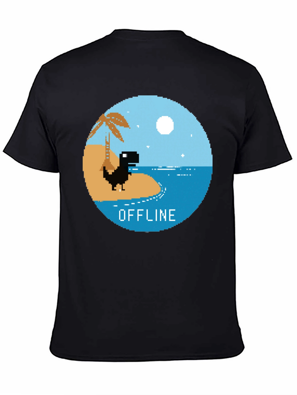 Pixel Dinosaur Offline Mode Graphic Tee