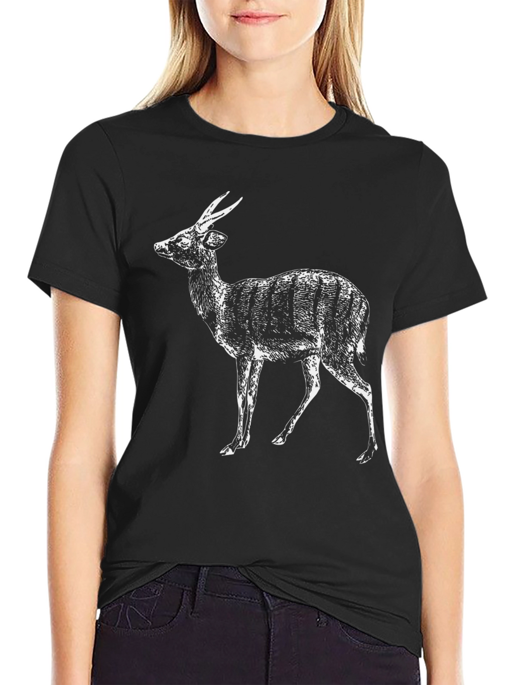 Bushbuck Graphic Print Black T-Shirt