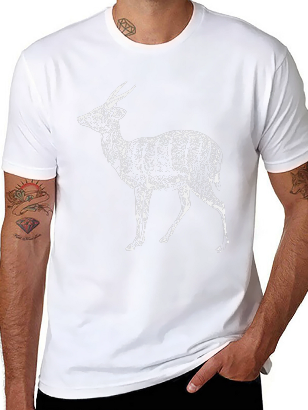 Bushbuck Graphic Print Black T-Shirt
