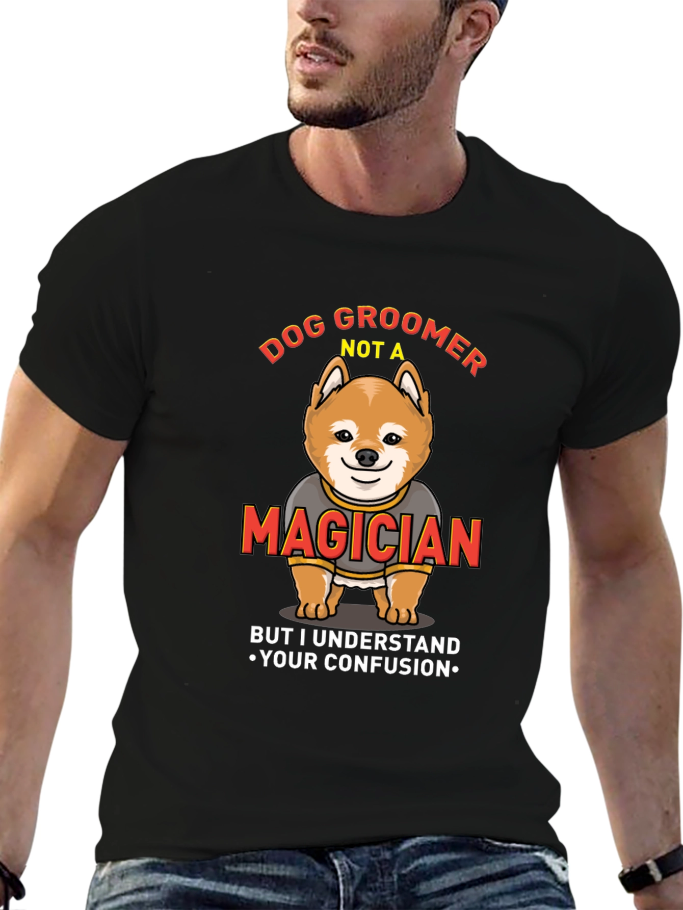 Dog Groomer Not A Magician Funny T-Shirt