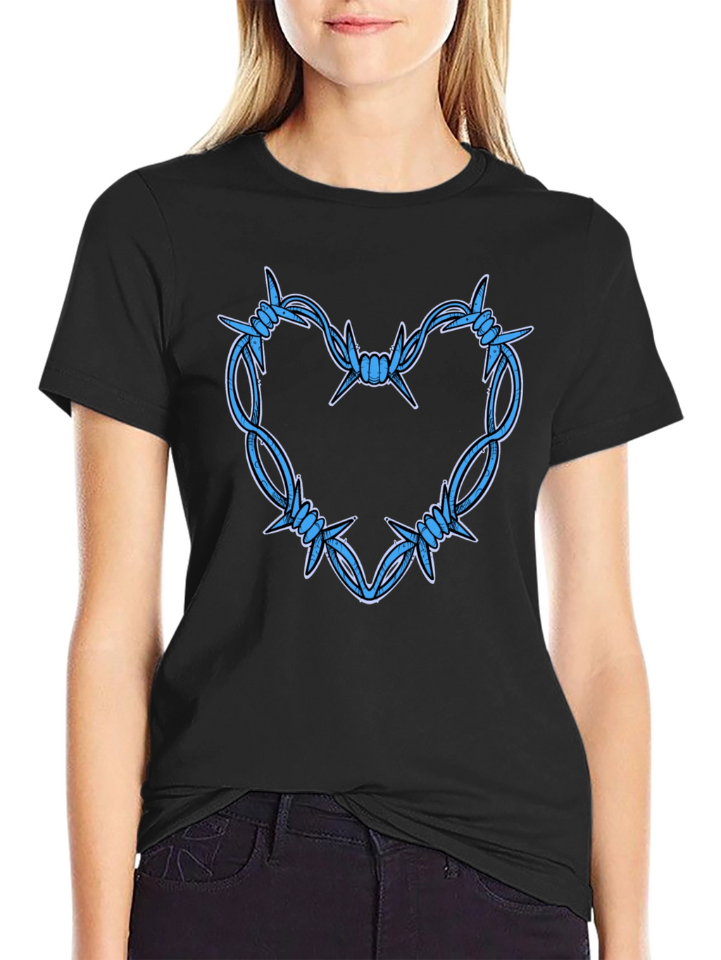 Barbed Wire Heart Graphic T-Shirt