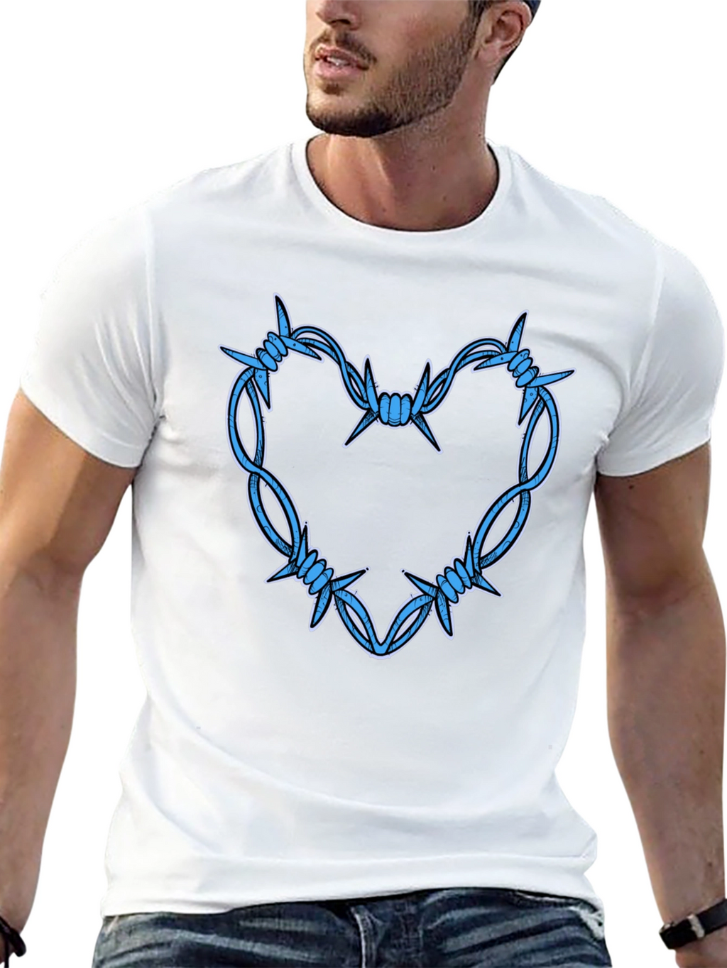 Barbed Wire Heart Graphic T-Shirt