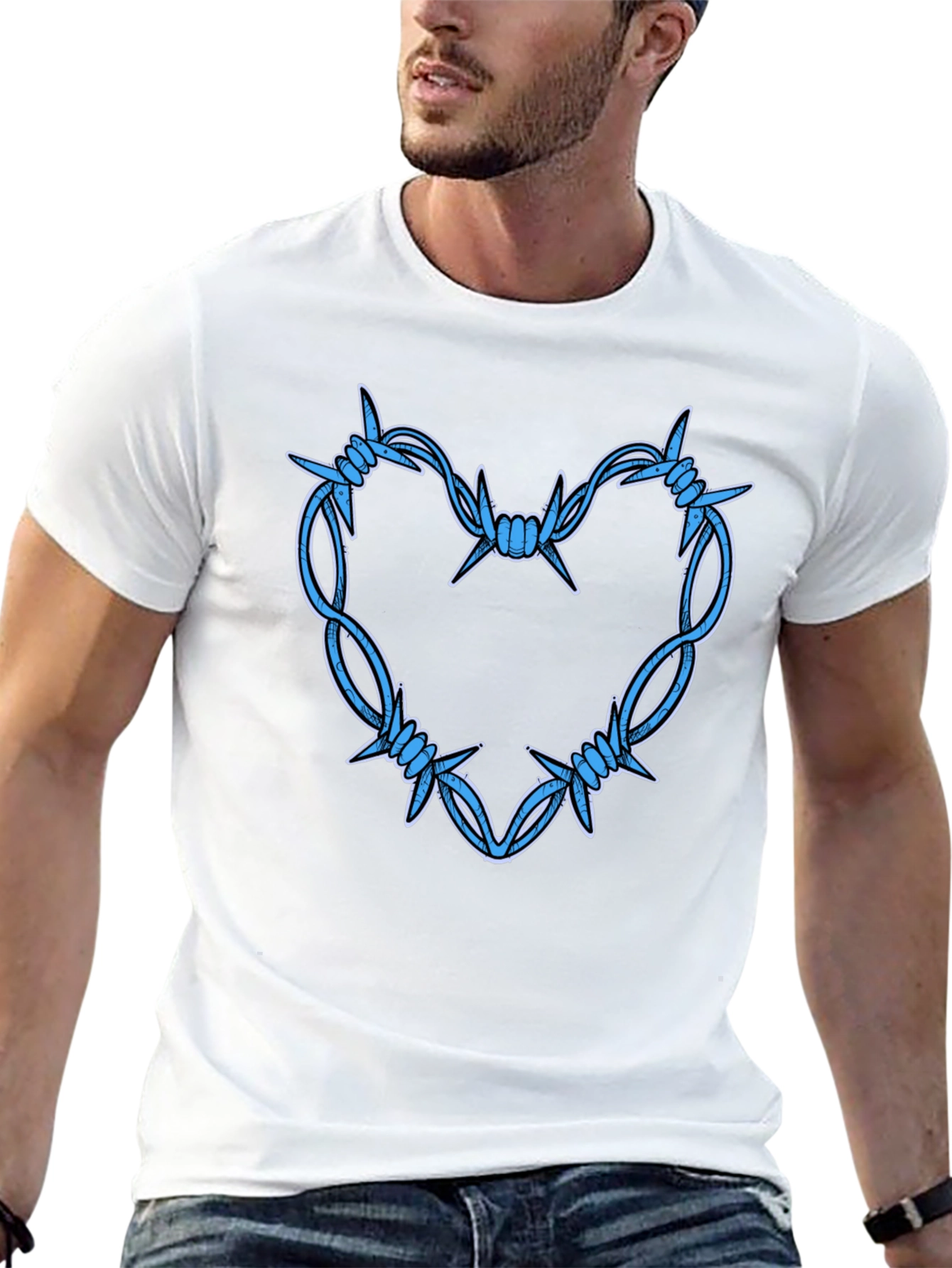 Barbed Wire Heart Graphic T-Shirt