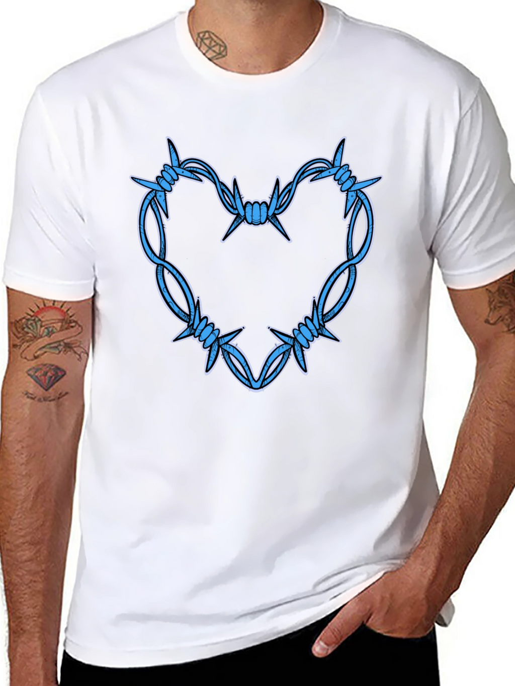 Barbed Wire Heart Graphic T-Shirt