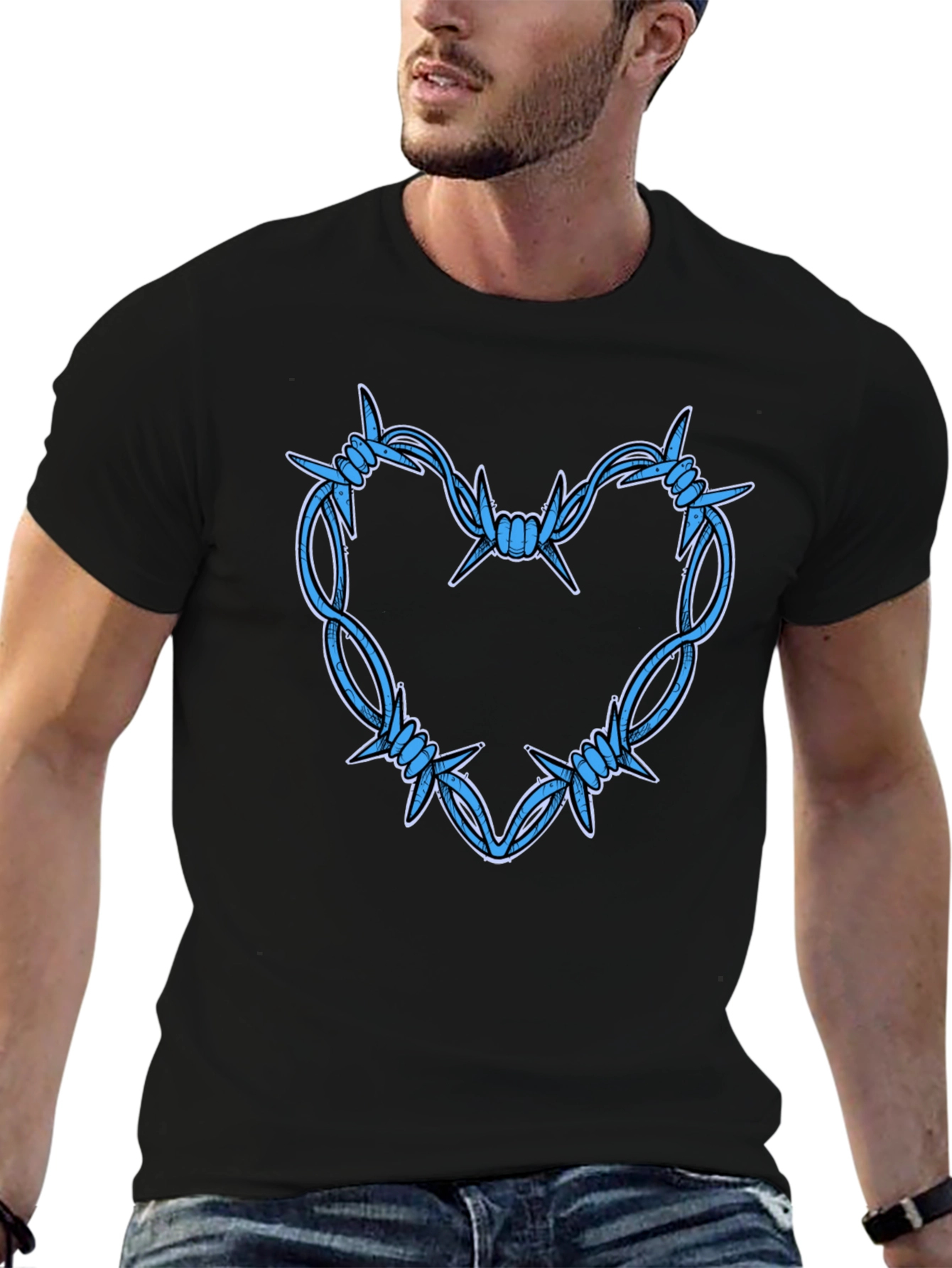 Barbed Wire Heart Graphic T-Shirt