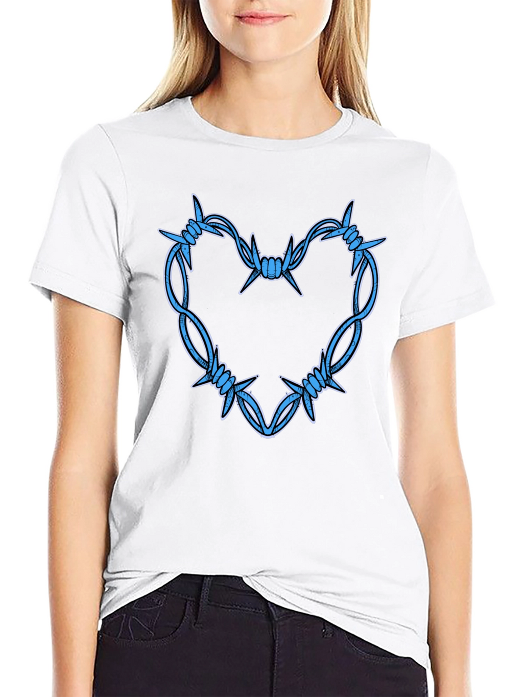 Barbed Wire Heart Graphic T-Shirt