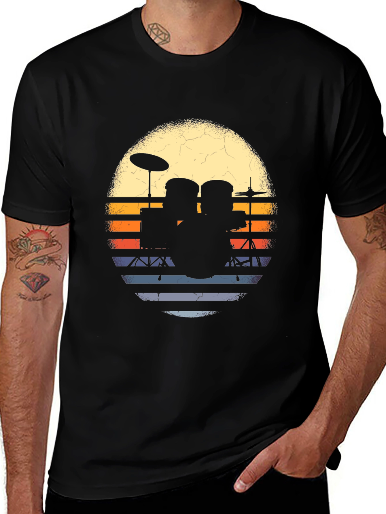 Retro Drum Set T-Shirt - Vintage Band Tee