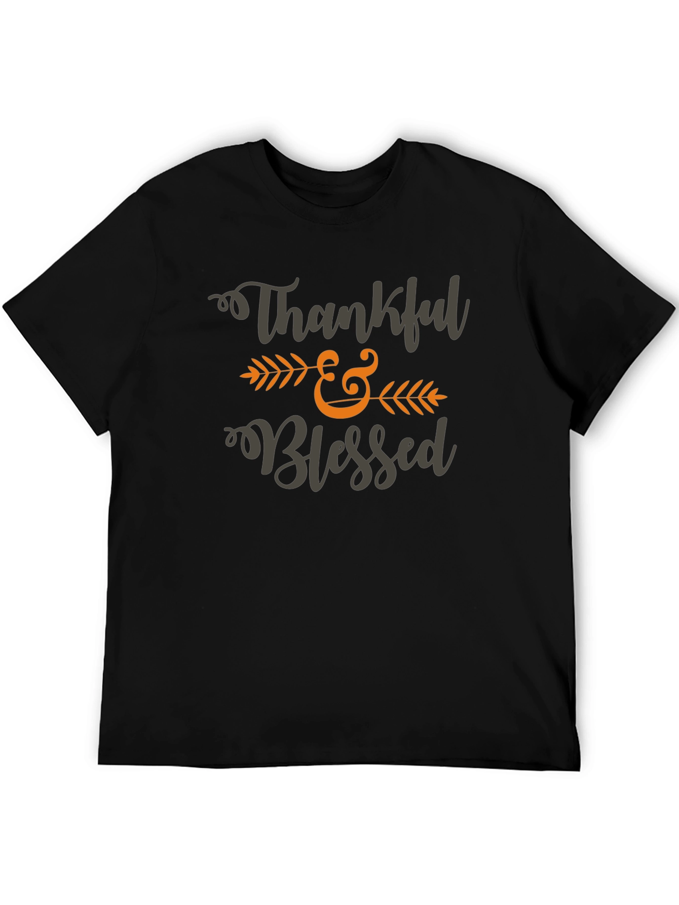 Thankful & Blessed Graphic T-Shirt - Thanksgiving Apparel