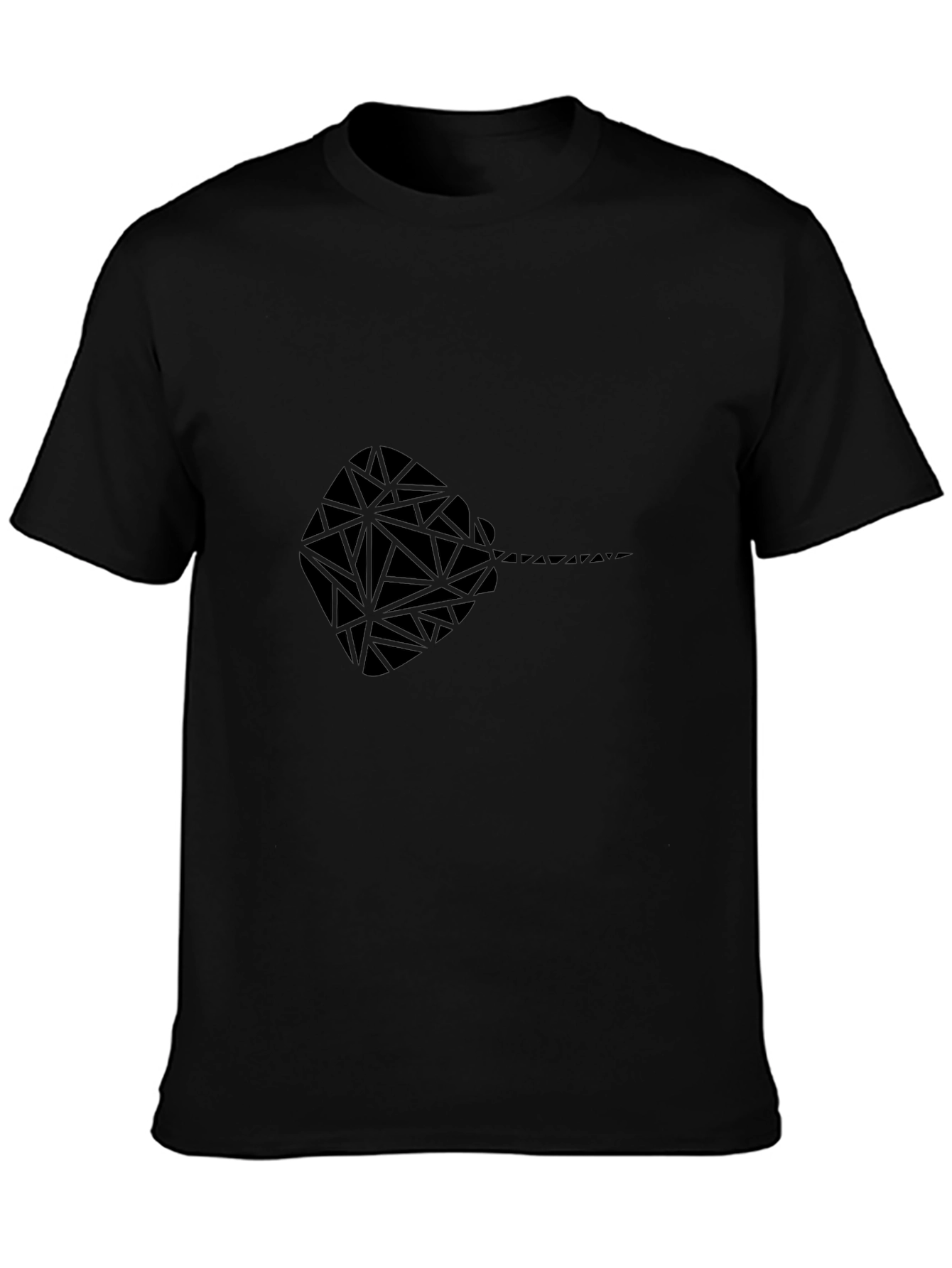 Geometric Stingray Graphic Tee - Black