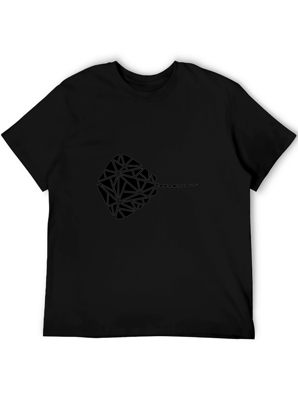 Geometric Stingray Graphic Tee - Black