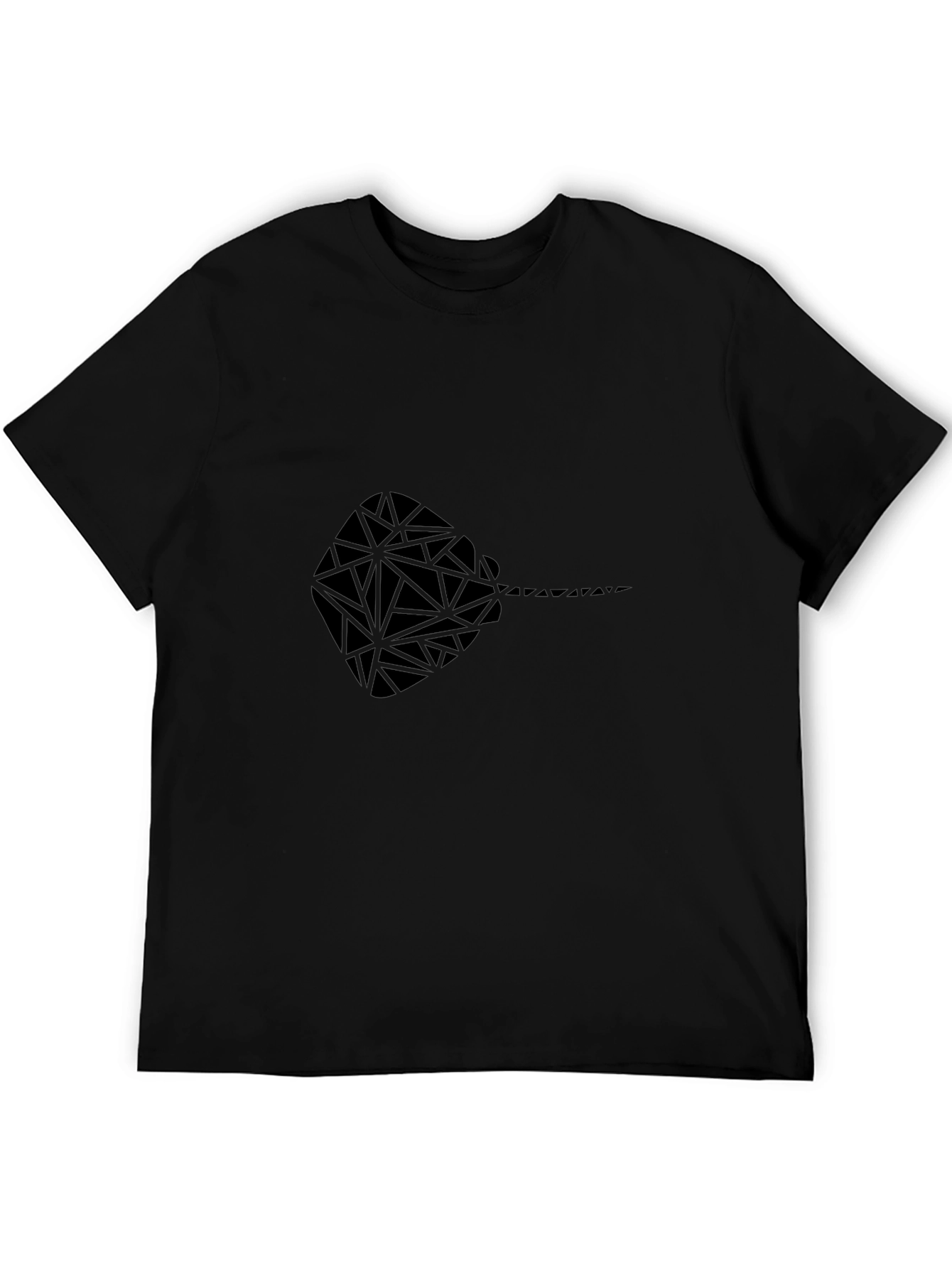 Geometric Stingray Graphic Tee - Black