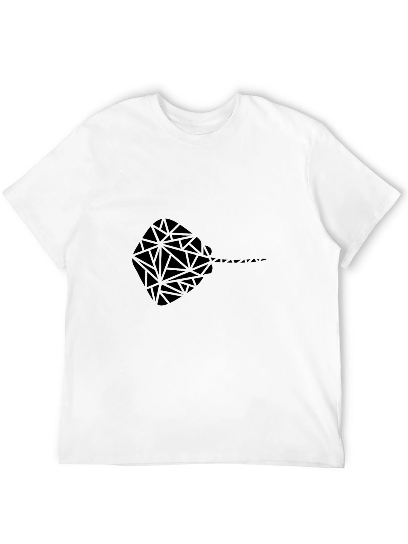 Geometric Stingray Graphic Tee - Black
