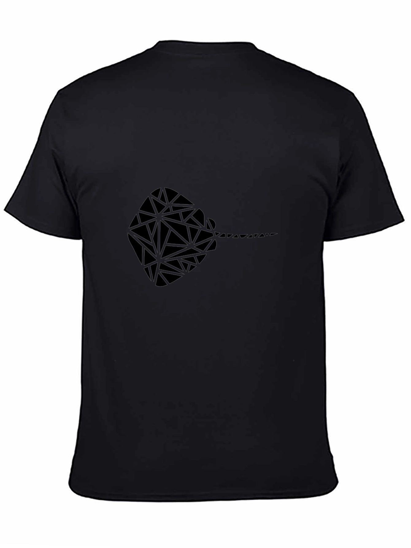 Geometric Stingray Graphic Tee - Black