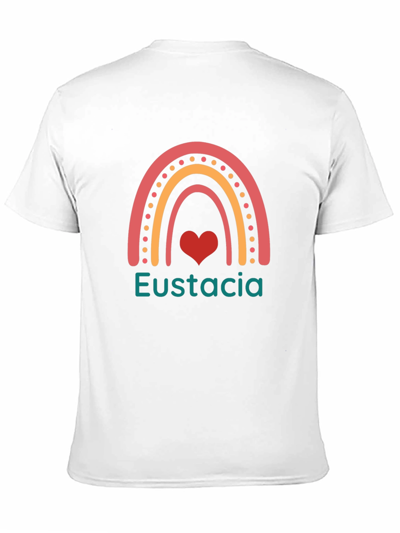 Eustacia Rainbow Heart Black T-Shirt
