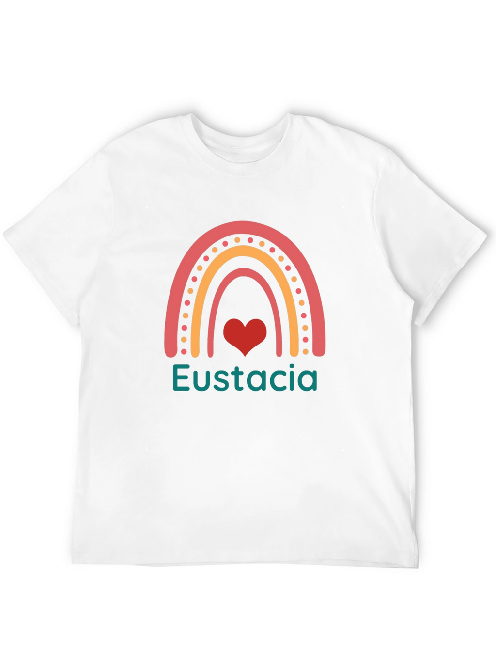 Eustacia Rainbow Heart Black T-Shirt