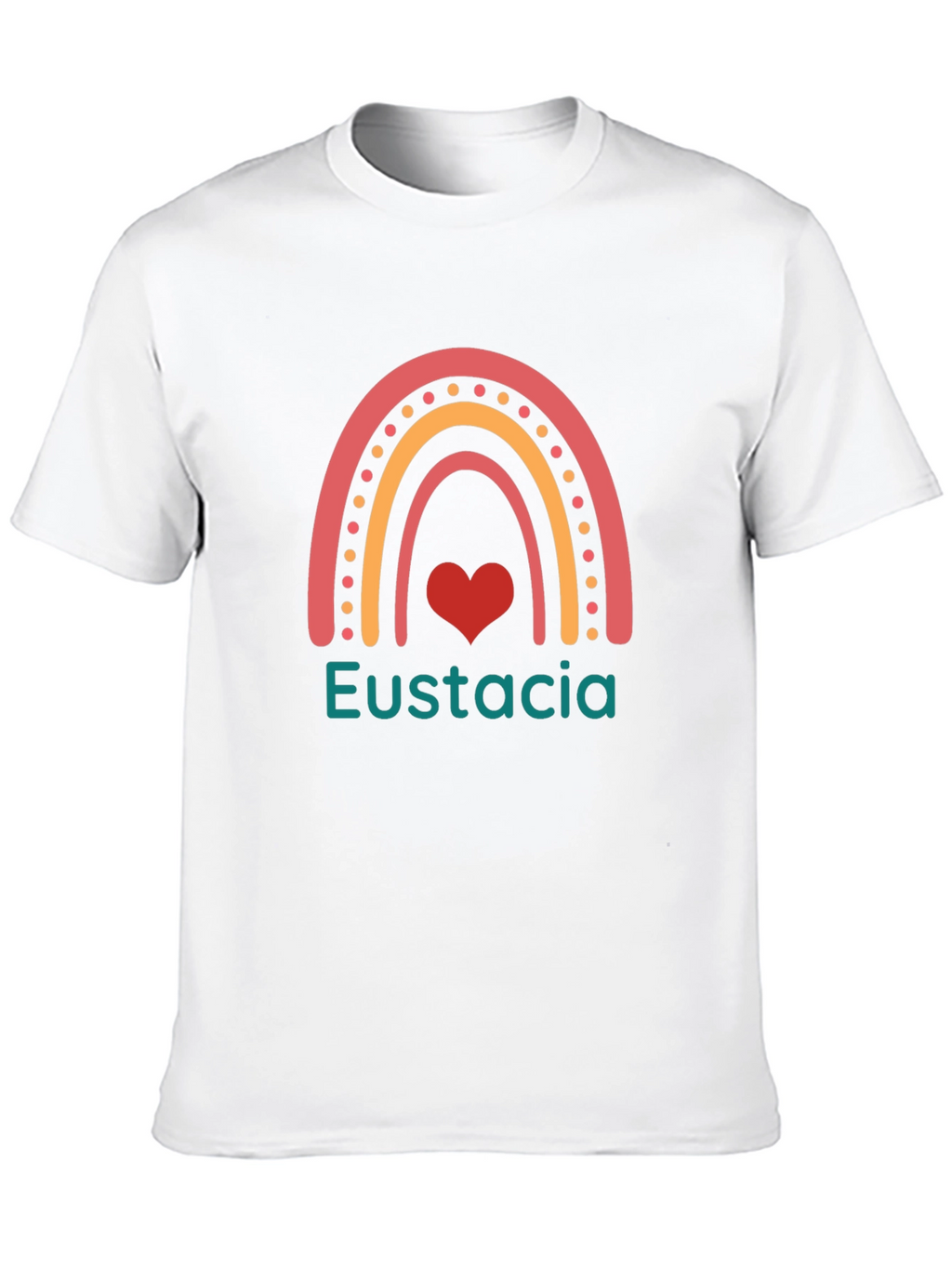 Eustacia Rainbow Heart Black T-Shirt