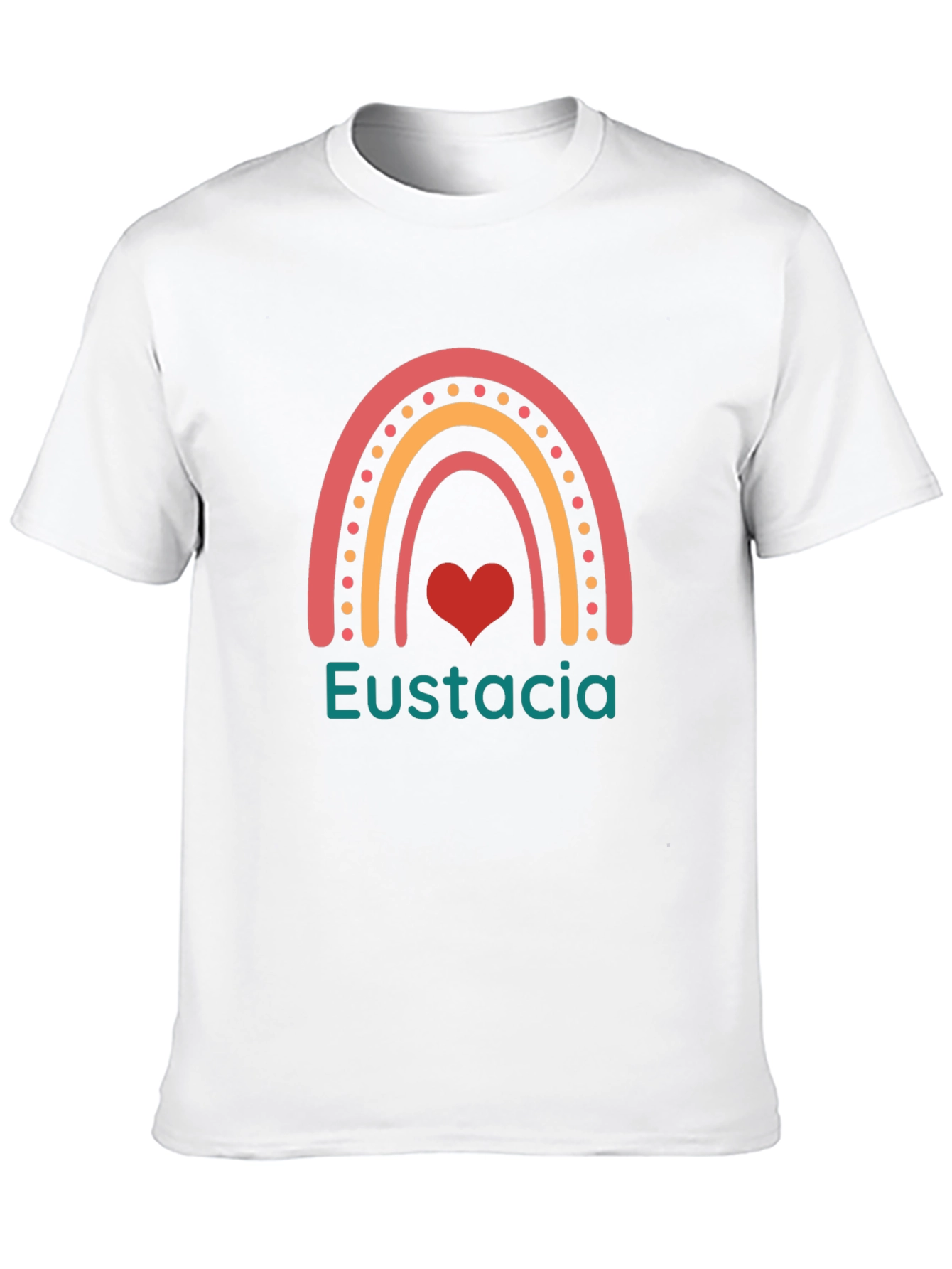 Eustacia Rainbow Heart Black T-Shirt