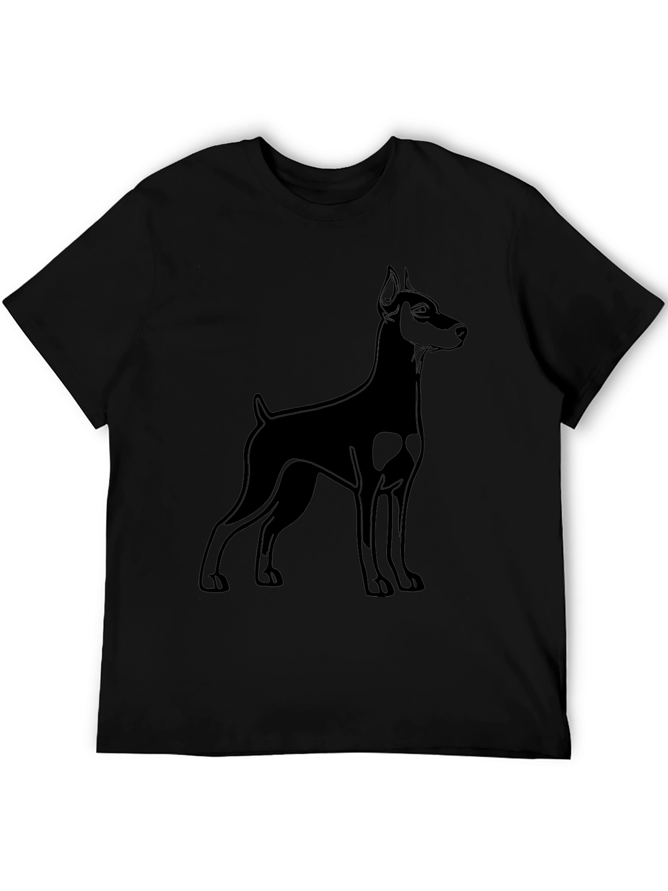 Black Doberman Dog Graphic T-Shirt