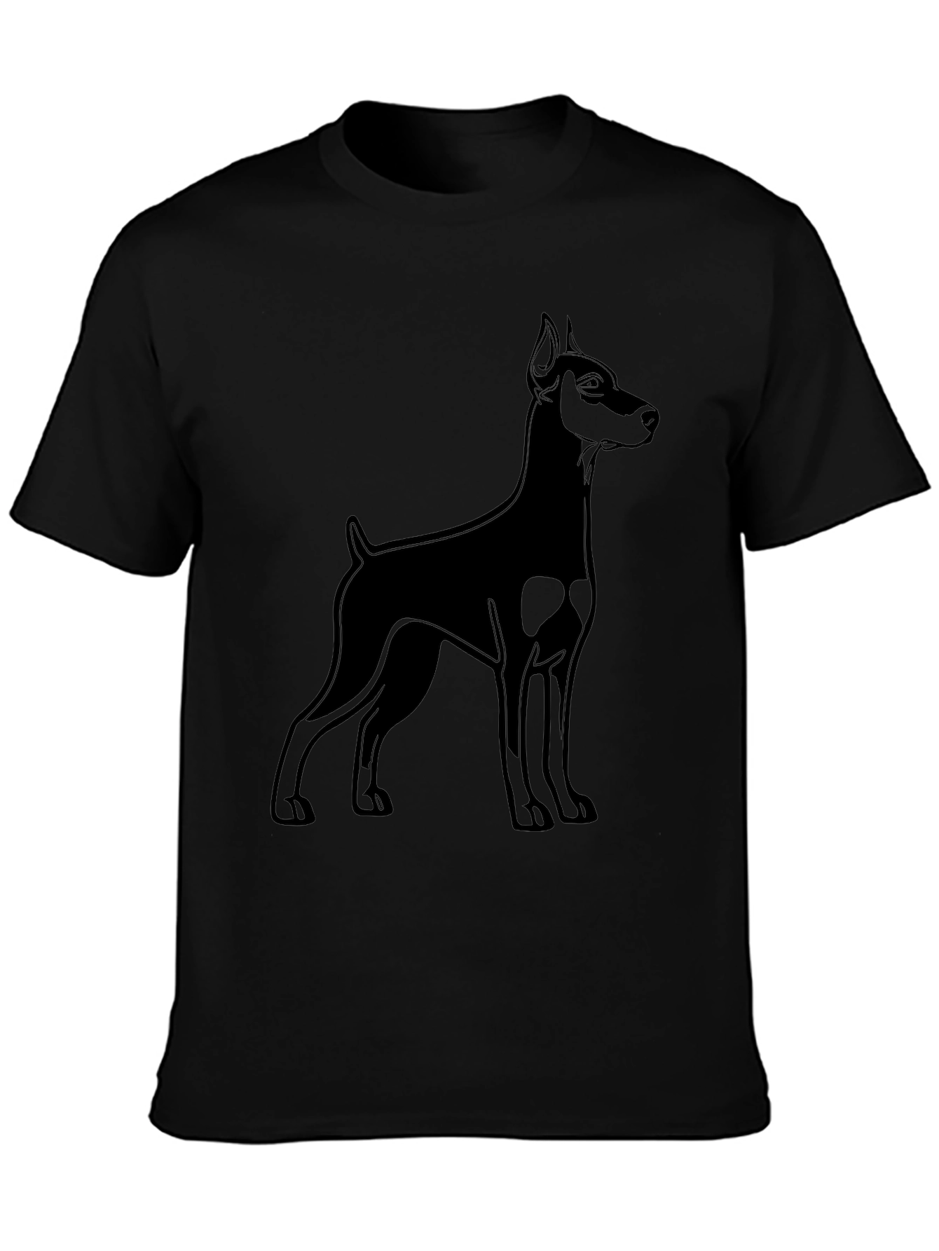 Black Doberman Dog Graphic T-Shirt
