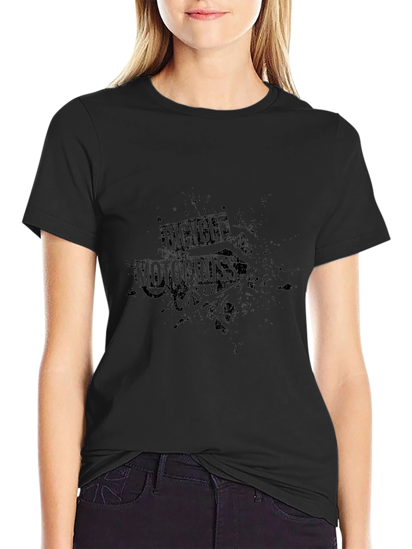 Bicycle Motocross Black Graphic T-Shirt