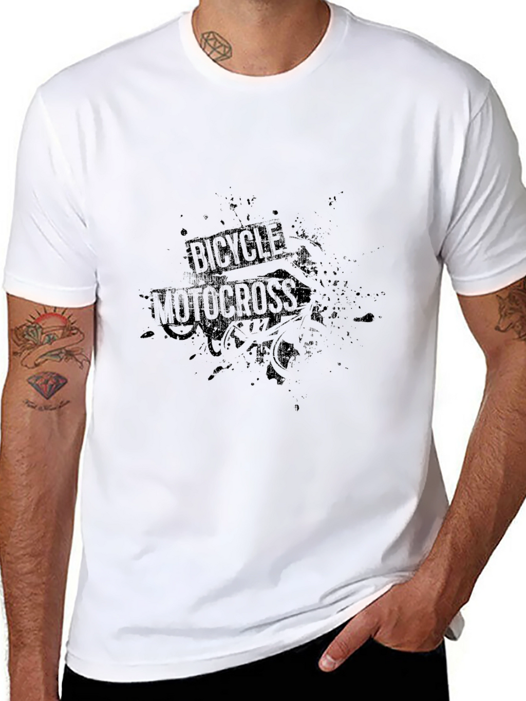 Bicycle Motocross Black Graphic T-Shirt