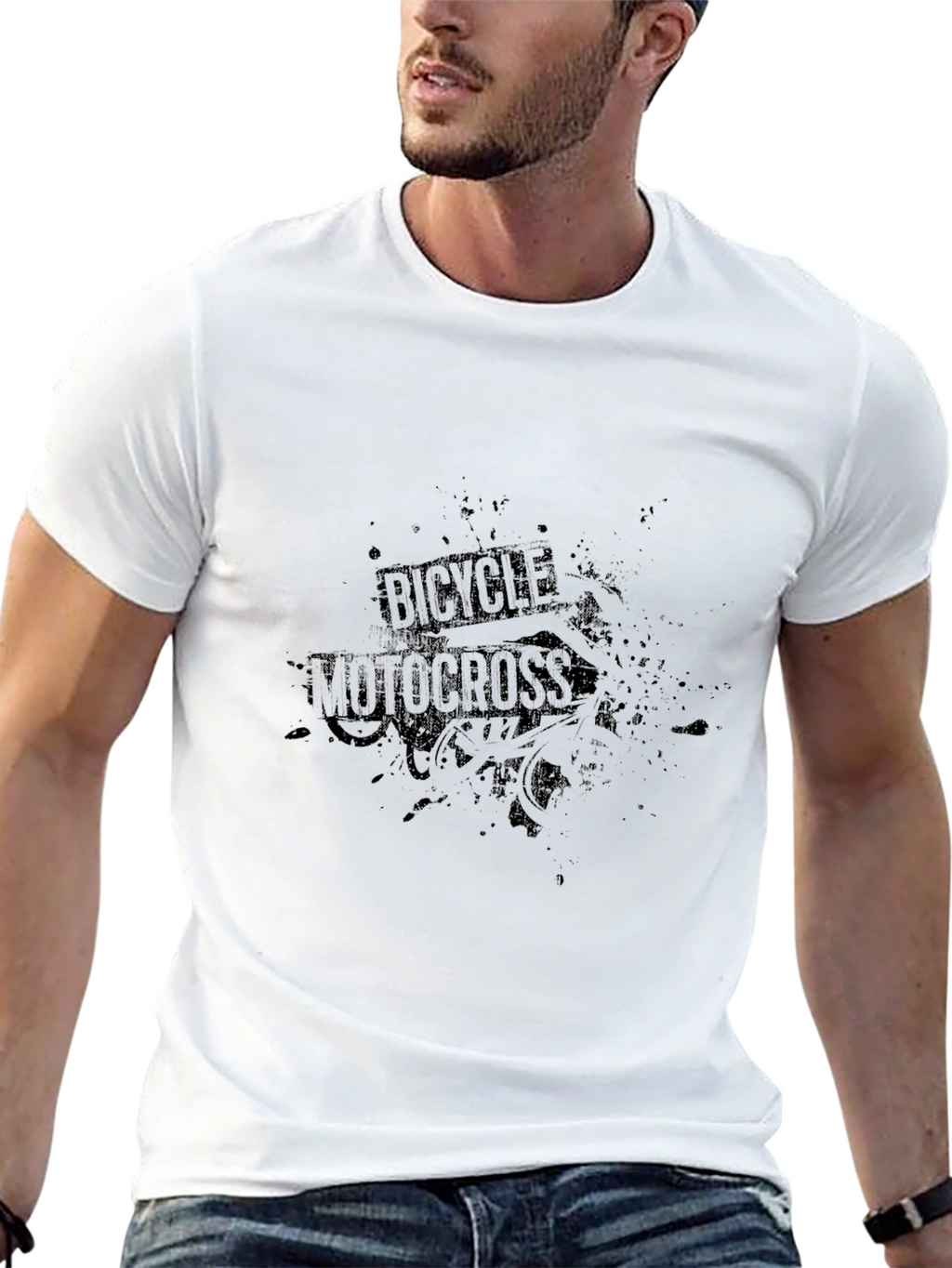 Bicycle Motocross Black Graphic T-Shirt