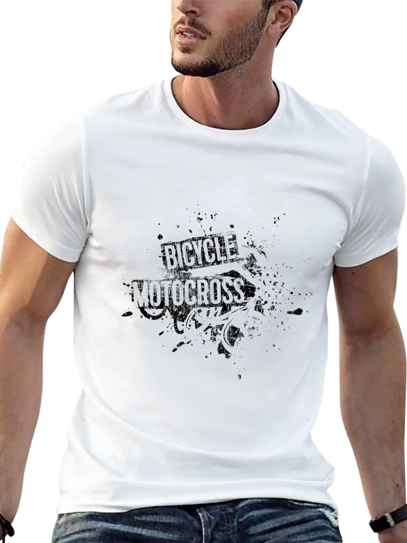 Bicycle Motocross Black Graphic T-Shirt