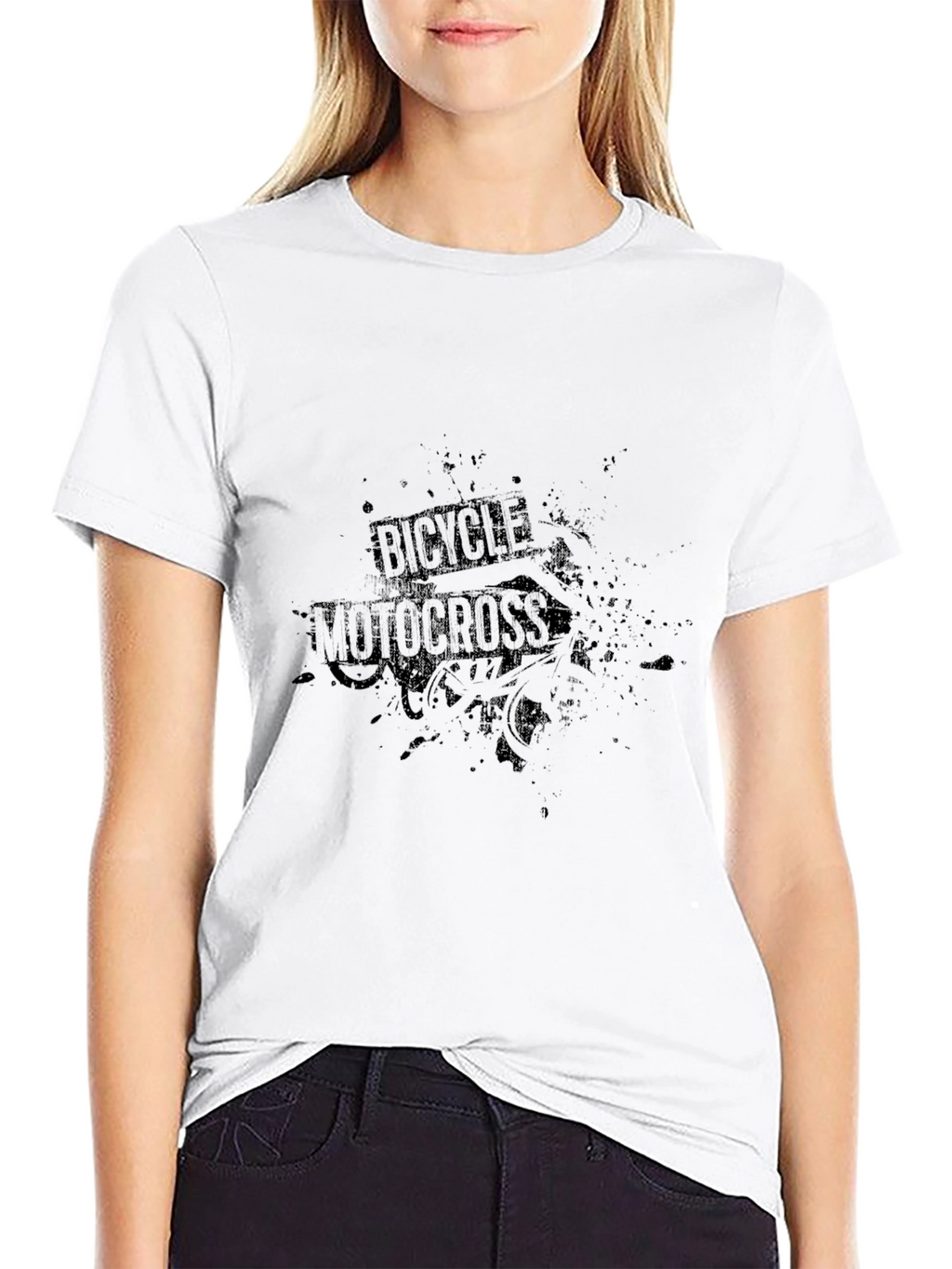 Bicycle Motocross Black Graphic T-Shirt