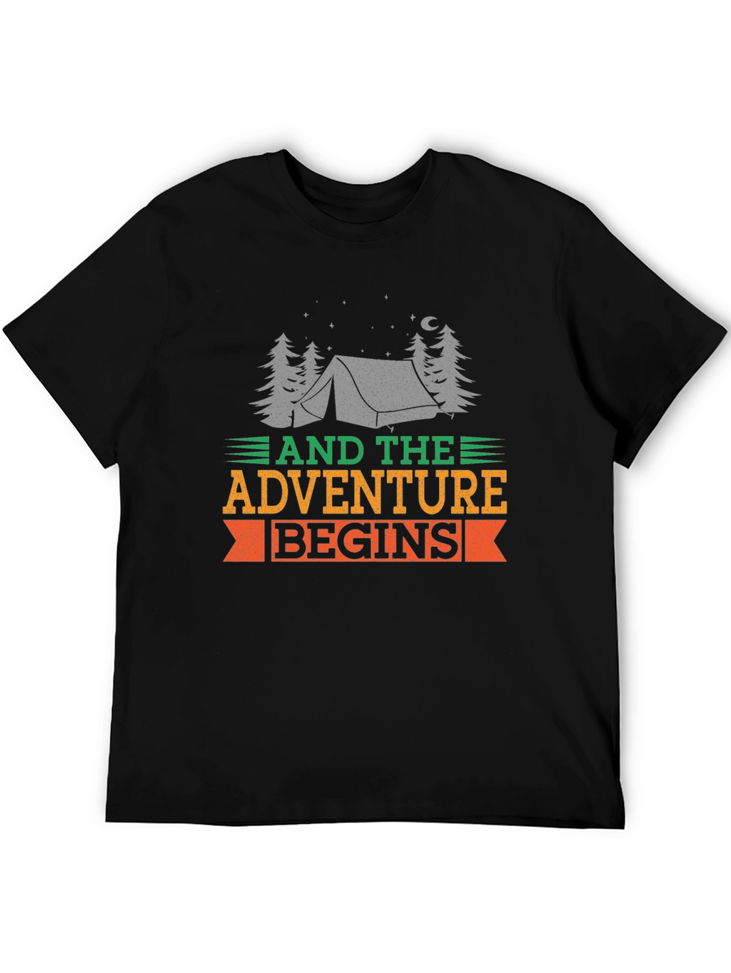 Adventure Begins Black Graphic Tee
