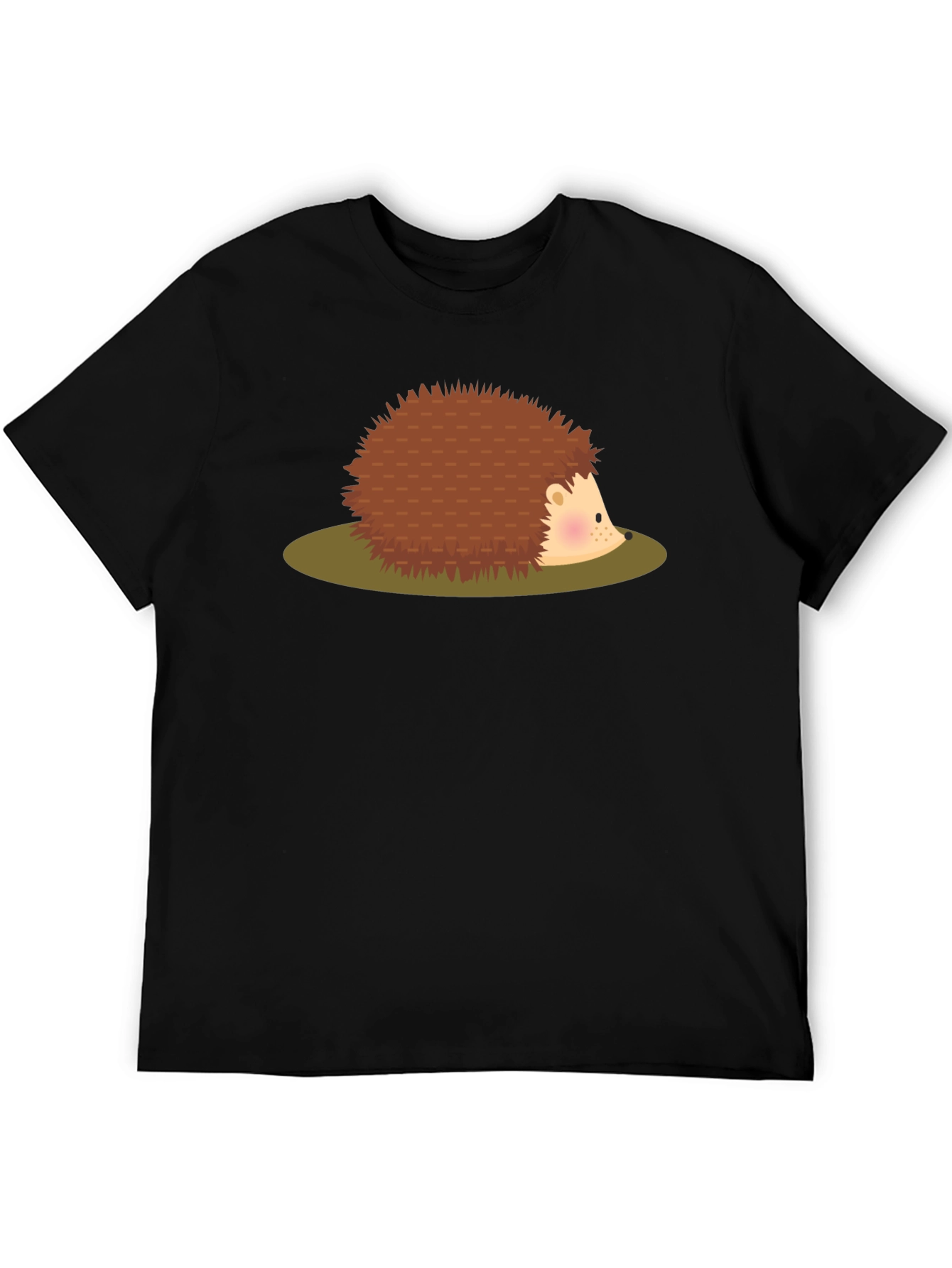 Cute Hedgehog Graphic Tee - Unisex Black T-Shirt