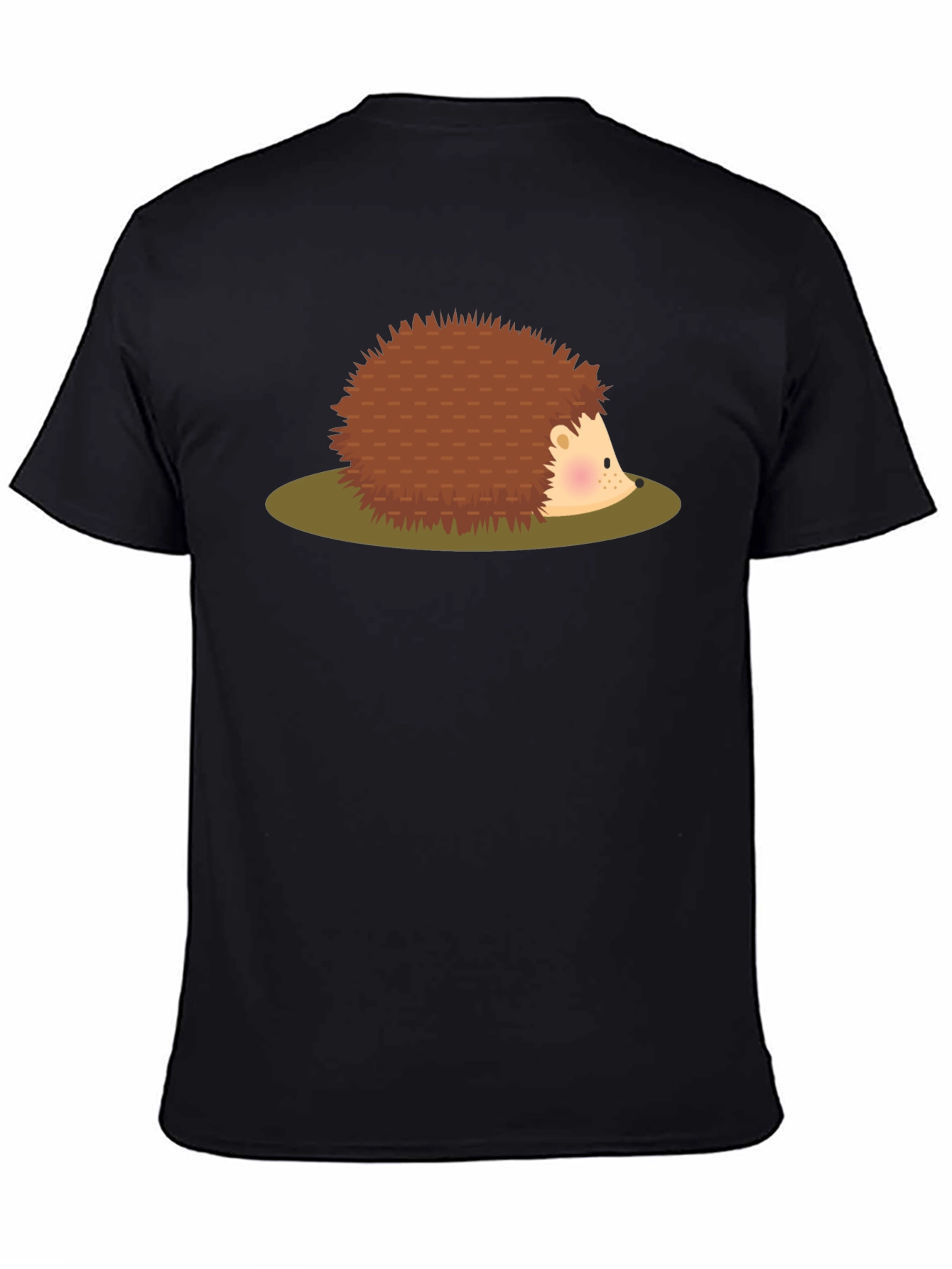 Cute Hedgehog Graphic Tee - Unisex Black T-Shirt