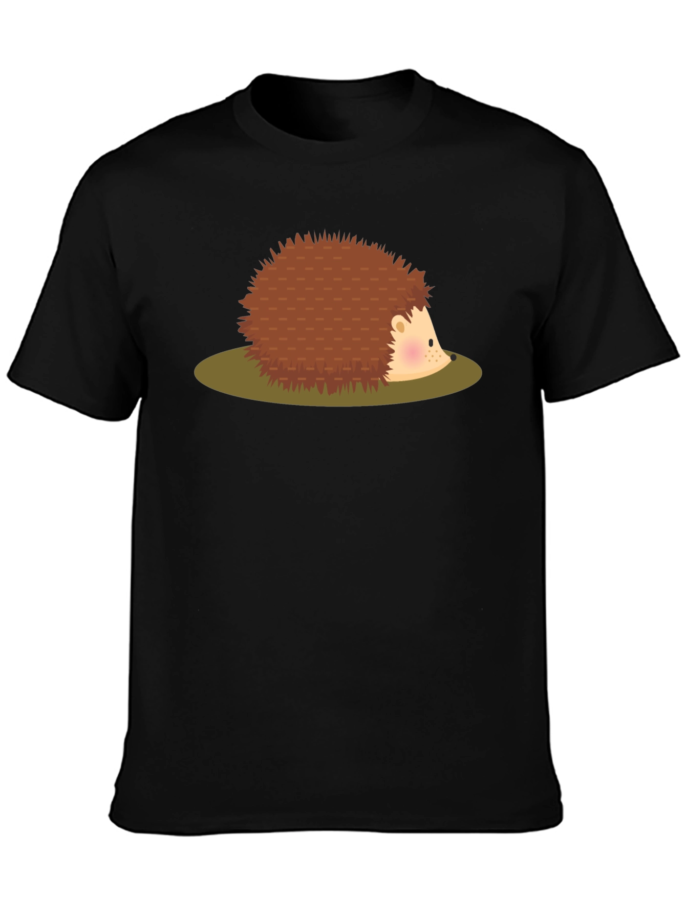 Cute Hedgehog Graphic Tee - Unisex Black T-Shirt