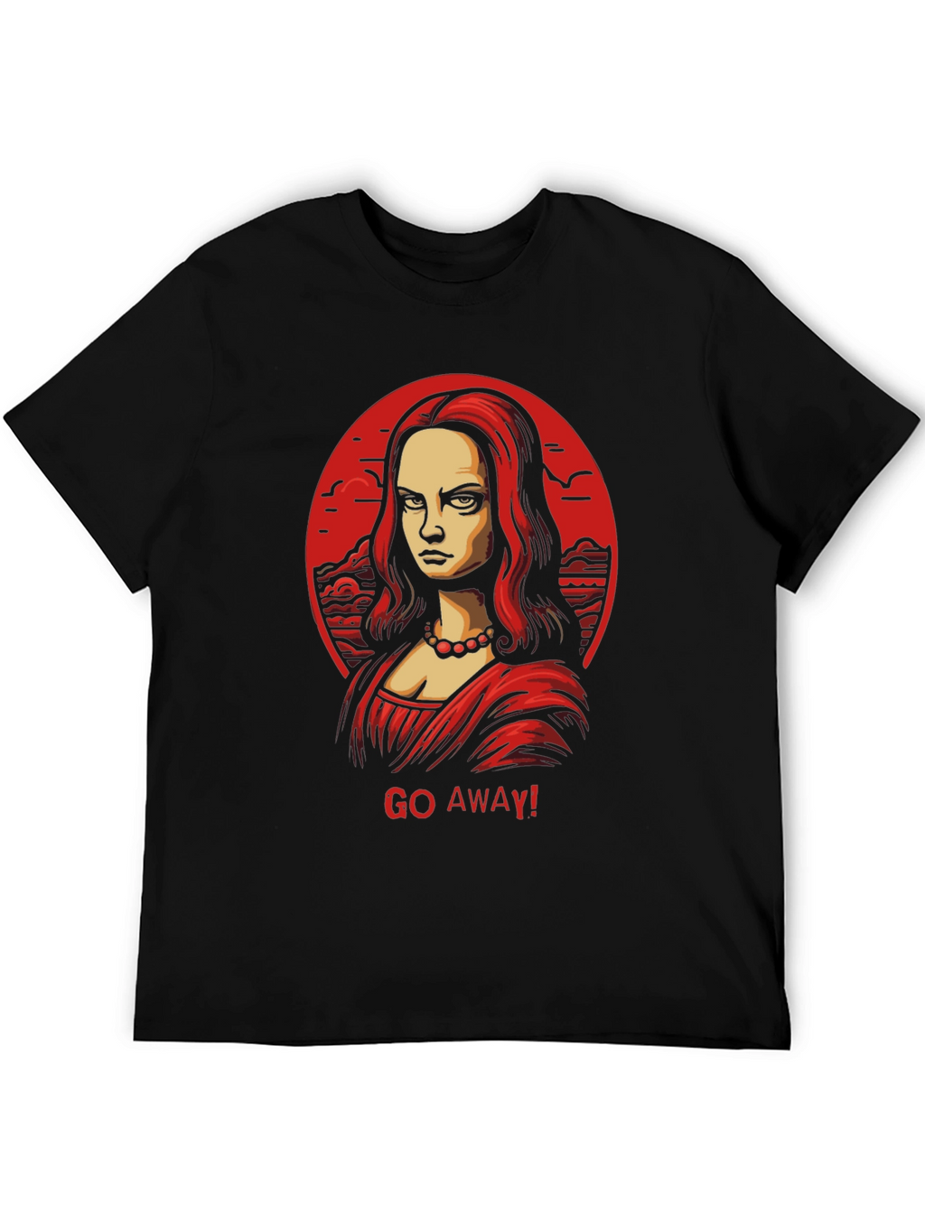 Mona Lisa Go Away! Graphic Black Tee