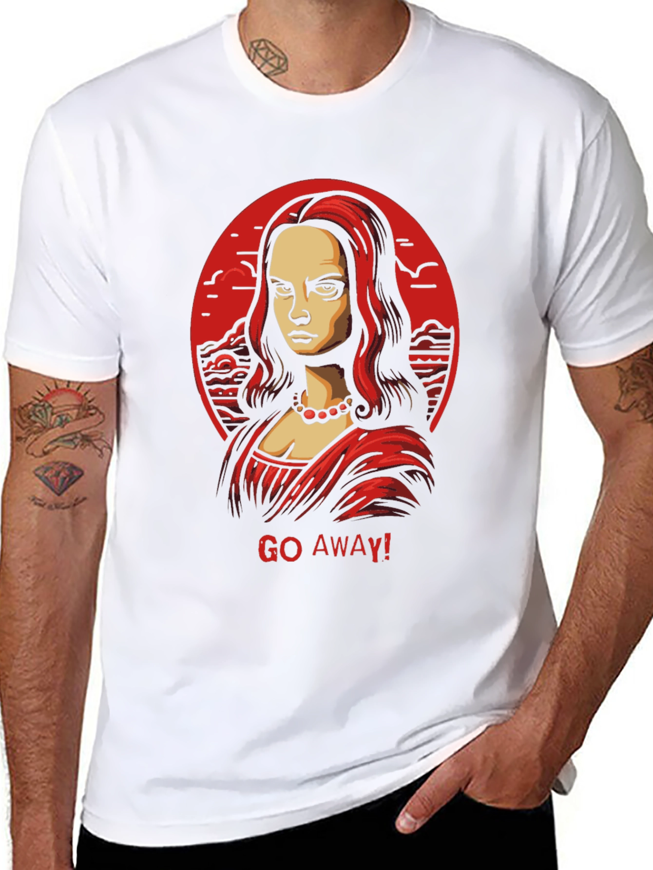 Mona Lisa Go Away! Graphic Black Tee