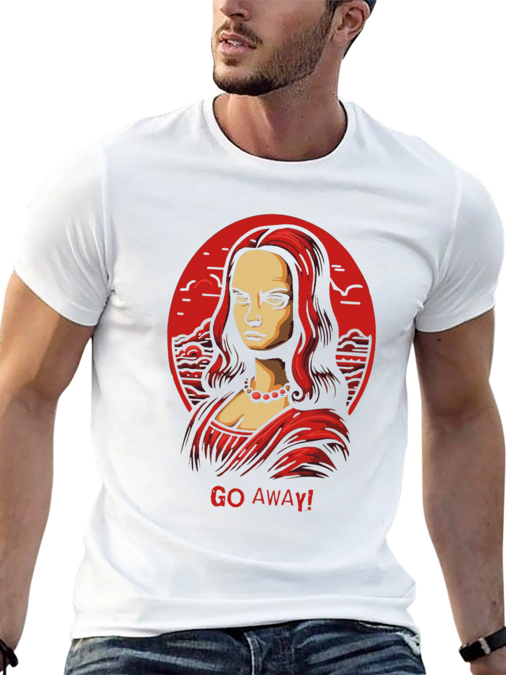 Mona Lisa Go Away! Graphic Black Tee