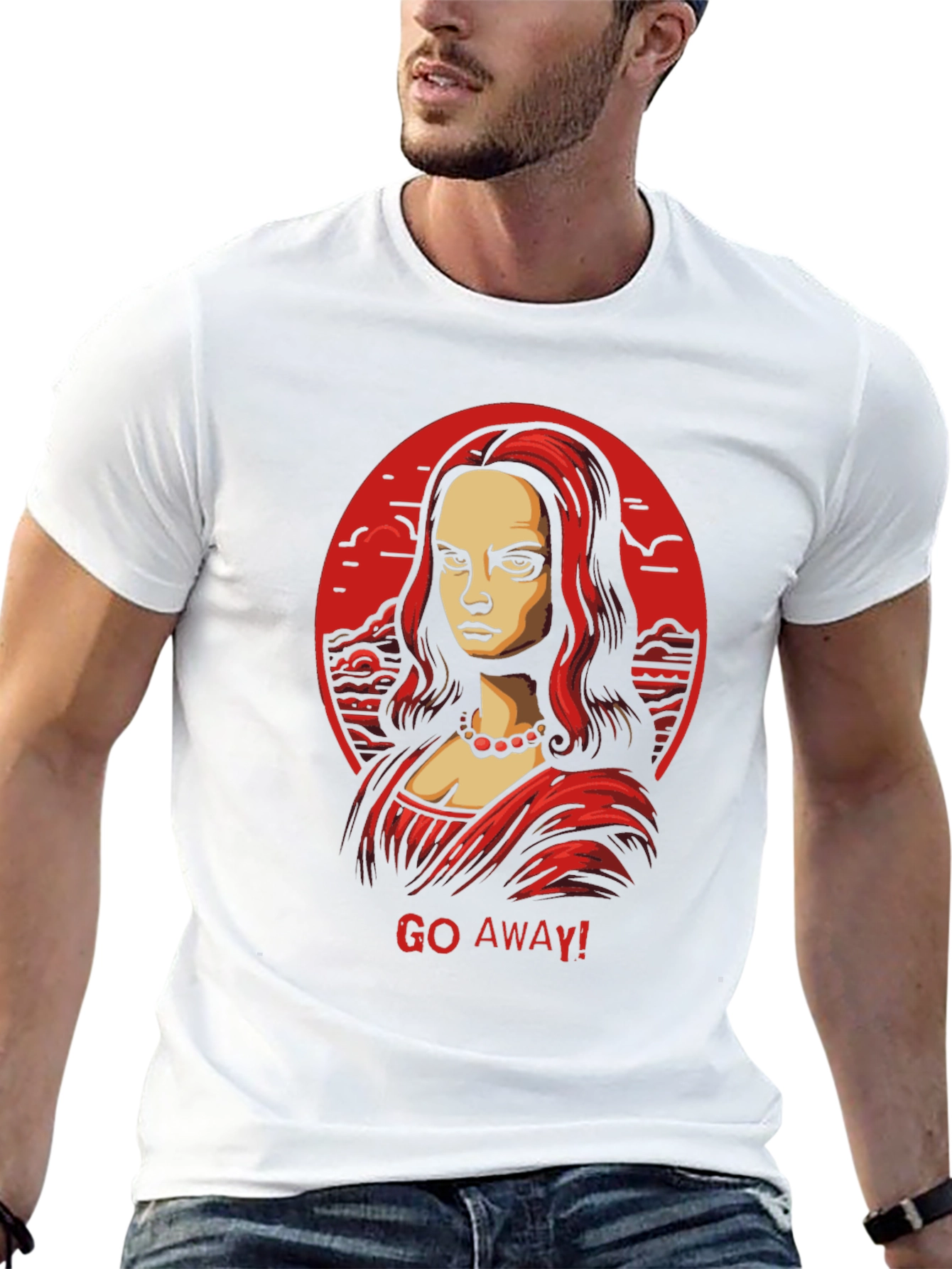Mona Lisa Go Away! Graphic Black Tee
