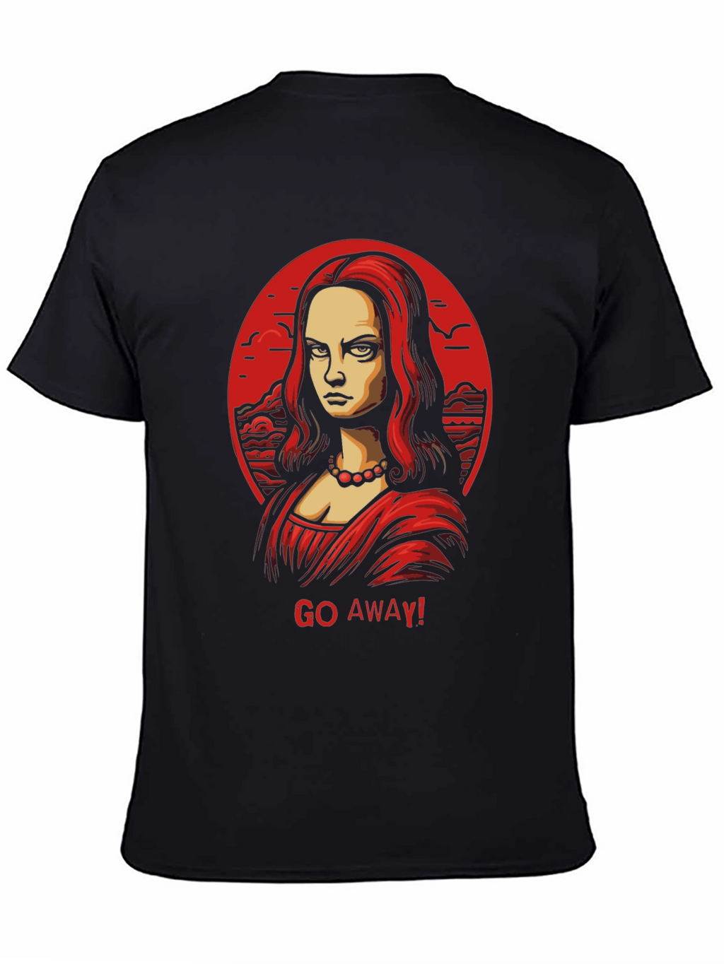 Mona Lisa Go Away! Graphic Black Tee