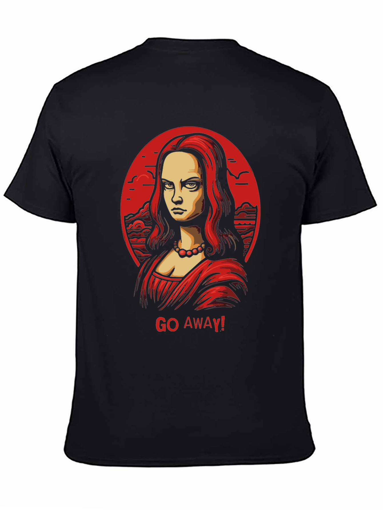 Mona Lisa Go Away! Graphic Black Tee