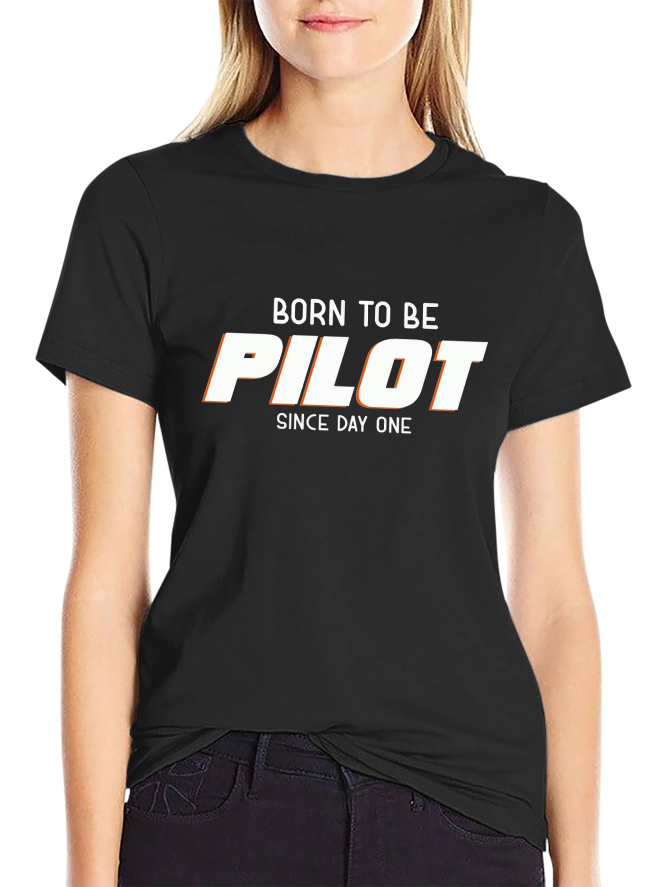 Born To Be Pilot Black T-Shirt