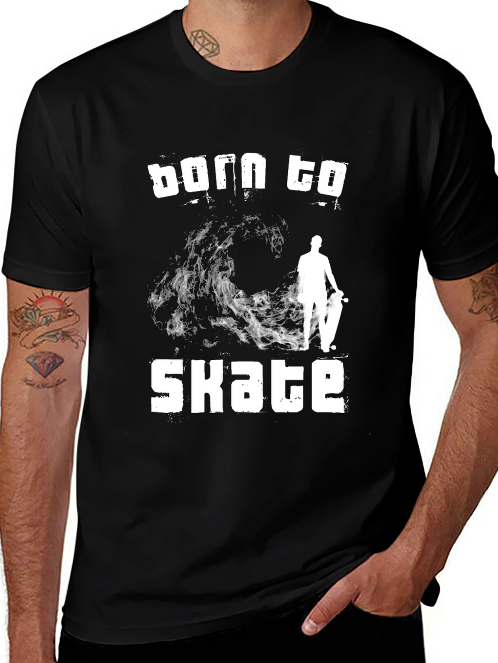 Born to Skate Black Graphic T-Shirt