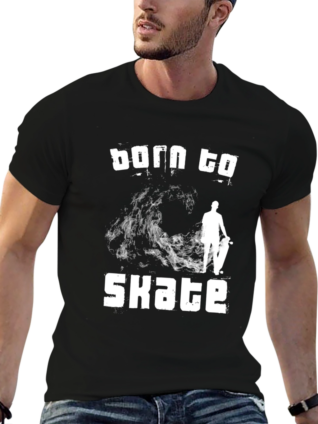 Born to Skate Black Graphic T-Shirt