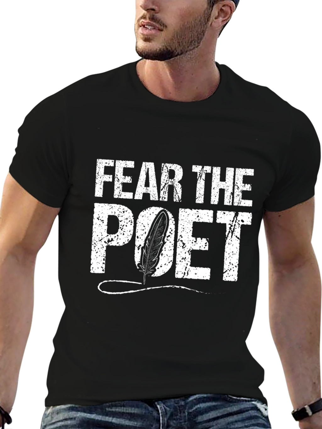 Fear The Poet Graphic Tee - Black Cotton T-Shirt