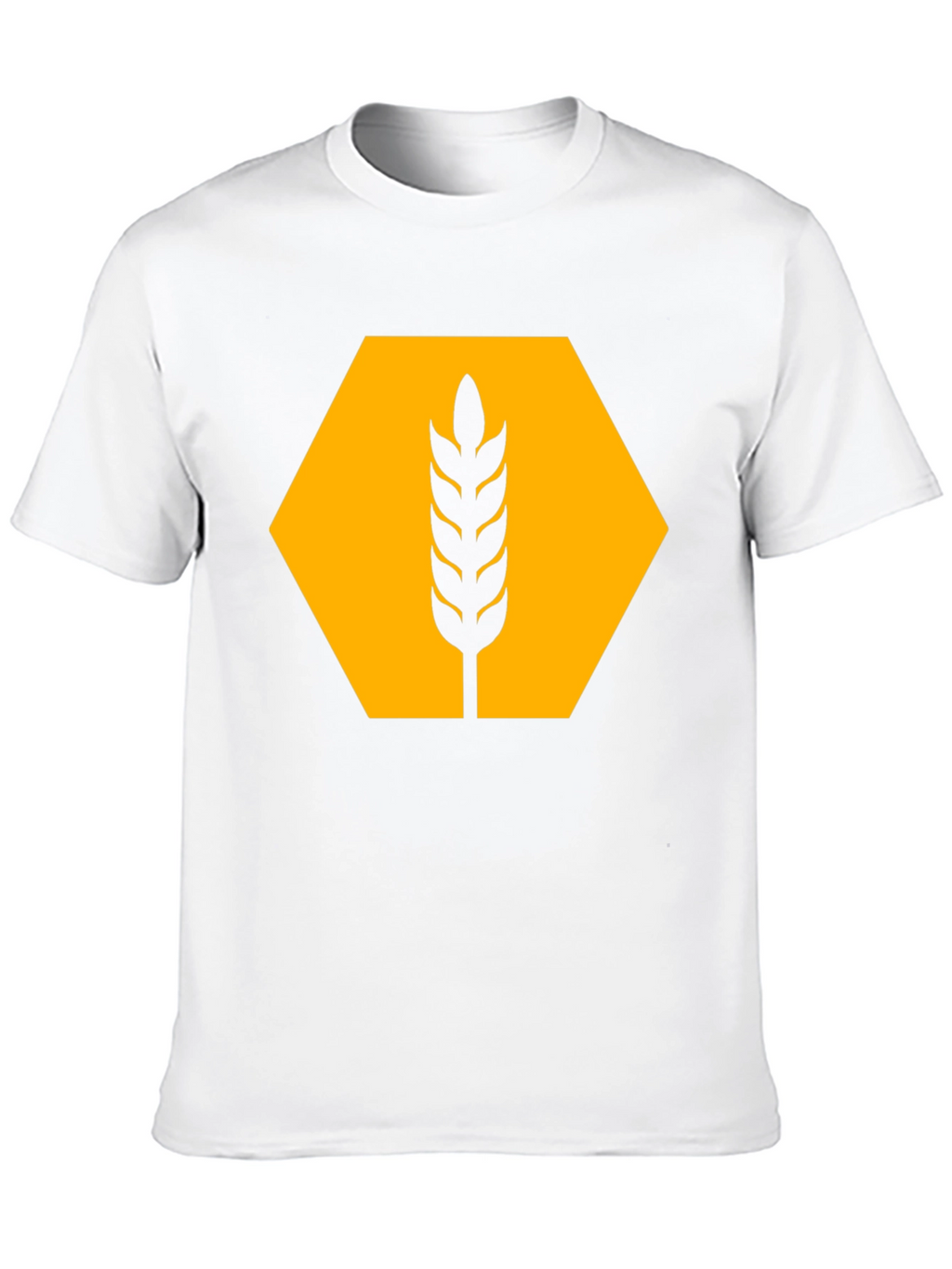 Wheat Hexagon Graphic Tee - Modern Style