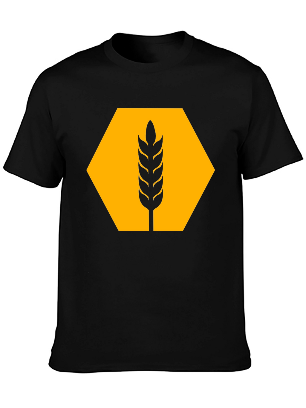 Wheat Hexagon Graphic Tee - Modern Style