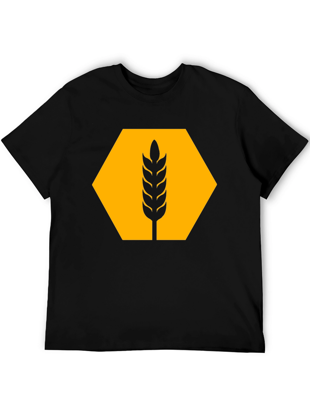 Wheat Hexagon Graphic Tee - Modern Style